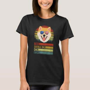 Camiseta Cão Vintage Melhor Pai Shiba Inu Nunca Pup No Dia