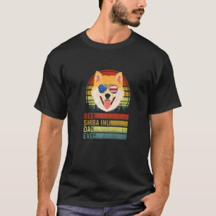 Camiseta Cão Vintage Melhor Pai Shiba Inu Nunca Pup No Dia 