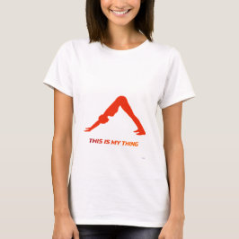 Camiseta Cão Virado para Baixo Silhueta de Yoga Estilo de V