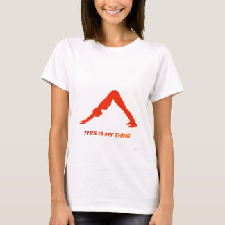 Camiseta Cão Virado para Baixo Silhueta de Yoga Estilo de V