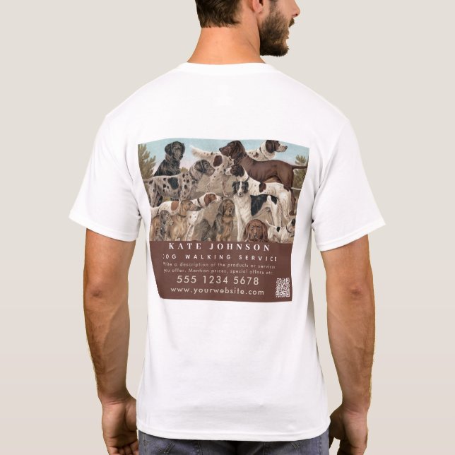 Camiseta Cão Walker Pet Sentado Profissional De Cuidados An (Verso)