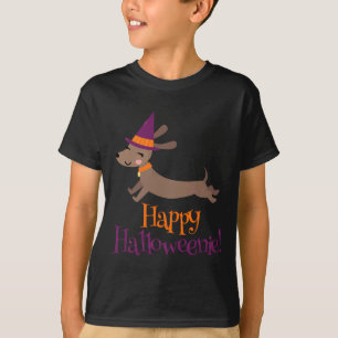 Camiseta Cão Wiener Dia das Bruxas Esqueleto Amante Dachshu