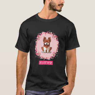 Camiseta Cão Yorkshire Terrier Flor de Cerejeira Japonesa