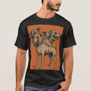 Camiseta Cão Zumbi Hidra Multi-Cabeças Morto Horrível 