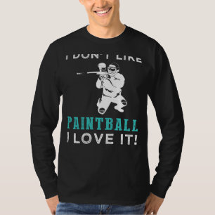 Camiseta Caos Coloridos: Eu Não Gosto De Paintball, Eu Amo-