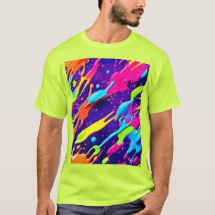 Camiseta Caos Coloridos no Tabuleiro de Abstrato