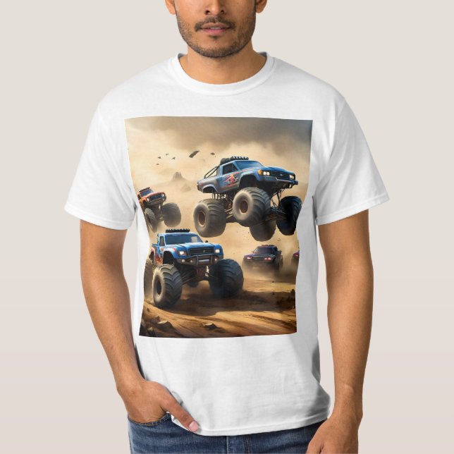Camiseta Caos de Caminhões Monstros,  (Frente)