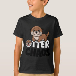 Camiseta Caos de Lontra Amante de Animais Engraçados Ditos