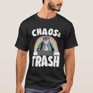 Camiseta Caos e lixo Panda Rainbow Raccoon