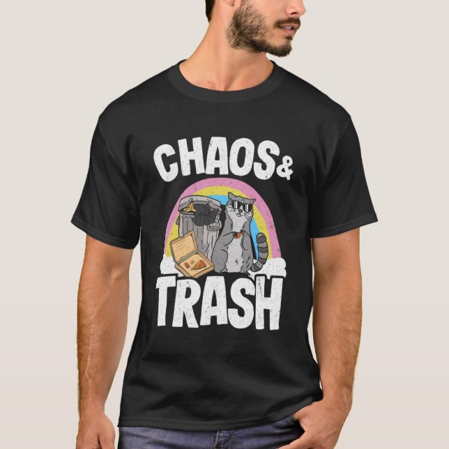 Camiseta Caos e lixo Panda Rainbow Raccoon 1 (Frente)