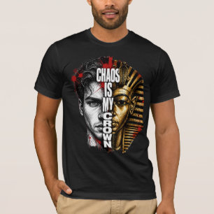 Camiseta Caos é Minha Coroa – Gráfico de Streetwear Pharaoh