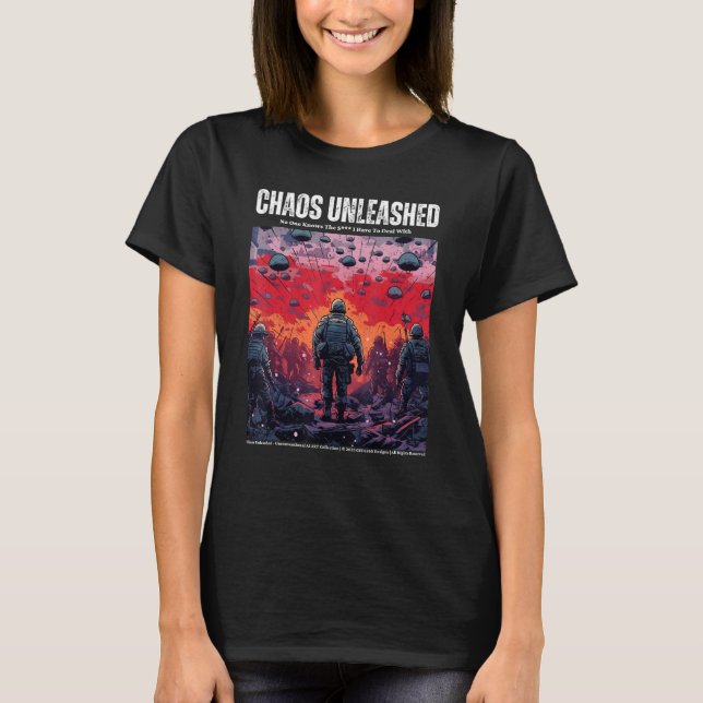 Camiseta Caos Liberado O Mais Avançado Dark Warzone AI 1 (Frente)