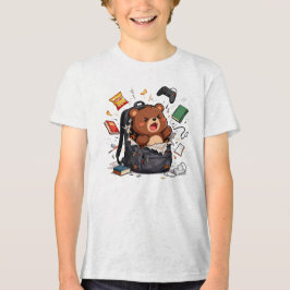 Camiseta Caos na Mochila – Urso Teddy Fofo Derretendo na Es
