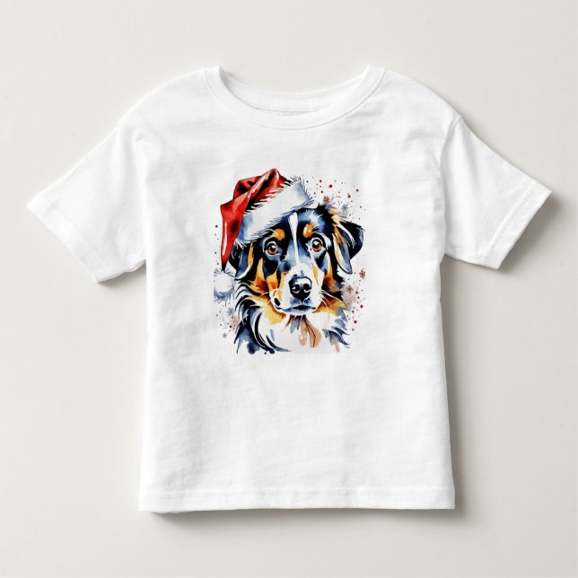 Camiseta Cãozinho bonitinho de Natal (Frente)