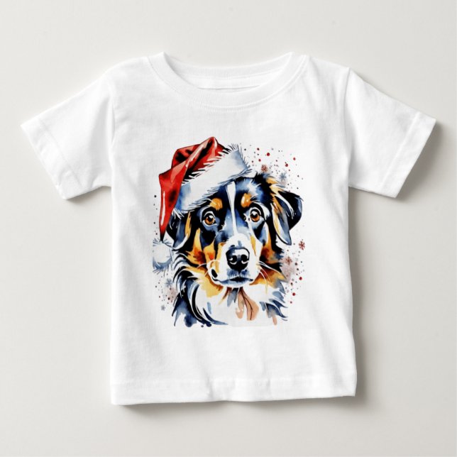 Camiseta Cãozinho bonitinho de Natal (Frente)