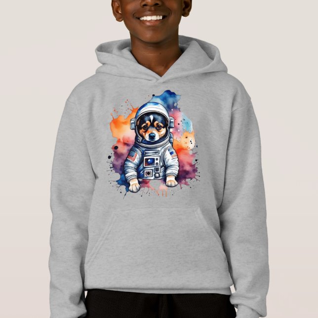 Camiseta Cãozinho de astronauta do espaço bonito (Frente)