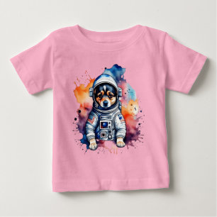 Camiseta Cãozinho de astronauta do espaço bonito