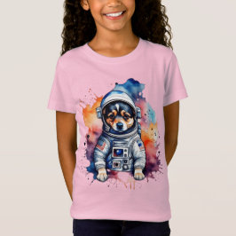Camiseta Cãozinho de astronauta do espaço bonito