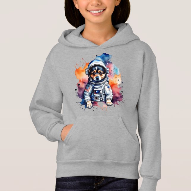 Camiseta Cãozinho de astronauta do espaço bonito (Frente)