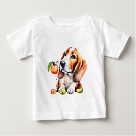 Camiseta Cãozinho e frutas bonitos