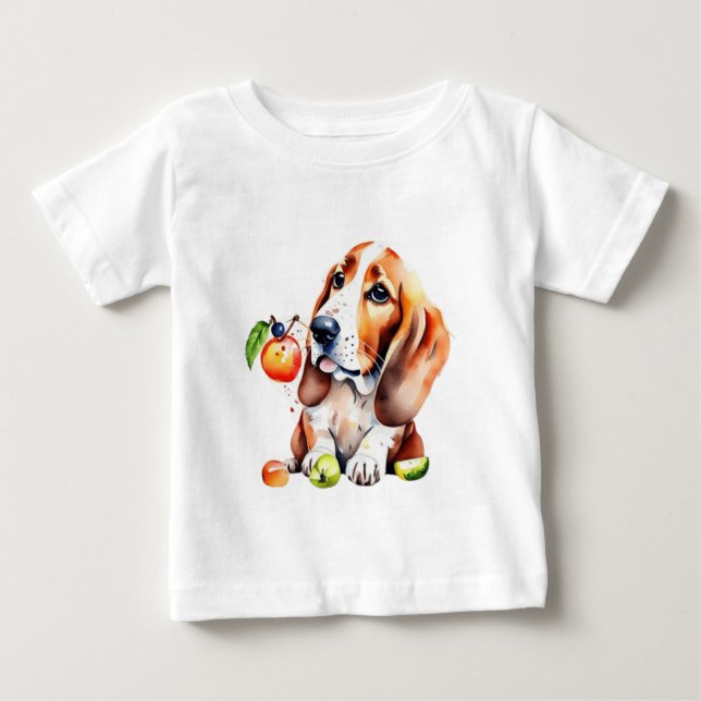 Camiseta Cãozinho e frutas bonitos (Frente)
