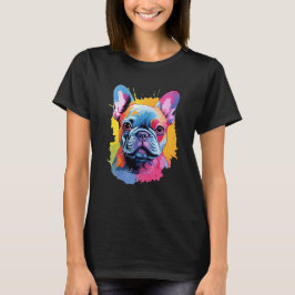 Camiseta Cãozinho francês colorido