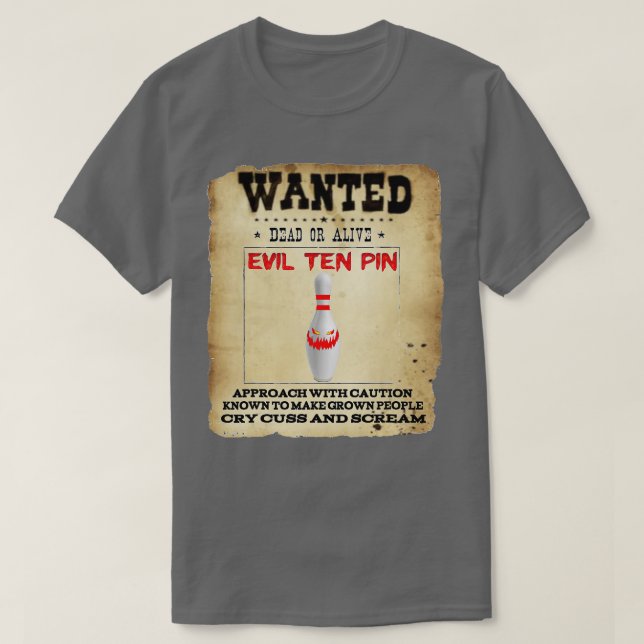 Camiseta Capa Curta De mau Dez Pinos 10 Boliches Engraçadas (Frente do Design)