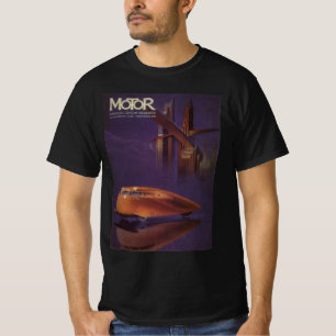 Camiseta Capa da Revista Vintage Motor, Carro Urbano Futuri