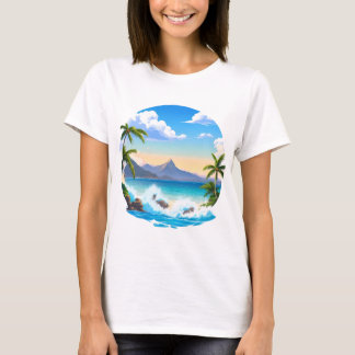 Camiseta Capa de mar e T-camiseta nascente