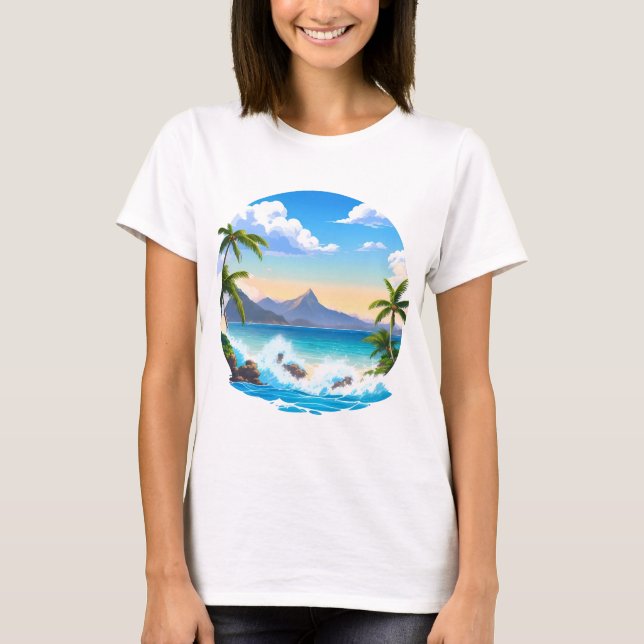 Camiseta Capa de mar e T-camiseta nascente (Frente)