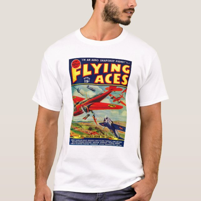 Camiseta Capa de revista 3 dos áss de vôo (Frente)