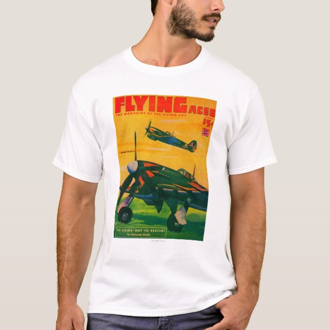 Camiseta Capa de revista 5 dos áss de vôo (Frente)