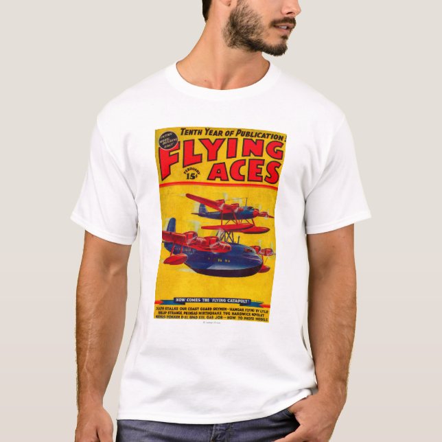 Camiseta Capa de revista dos áss de vôo (Frente)