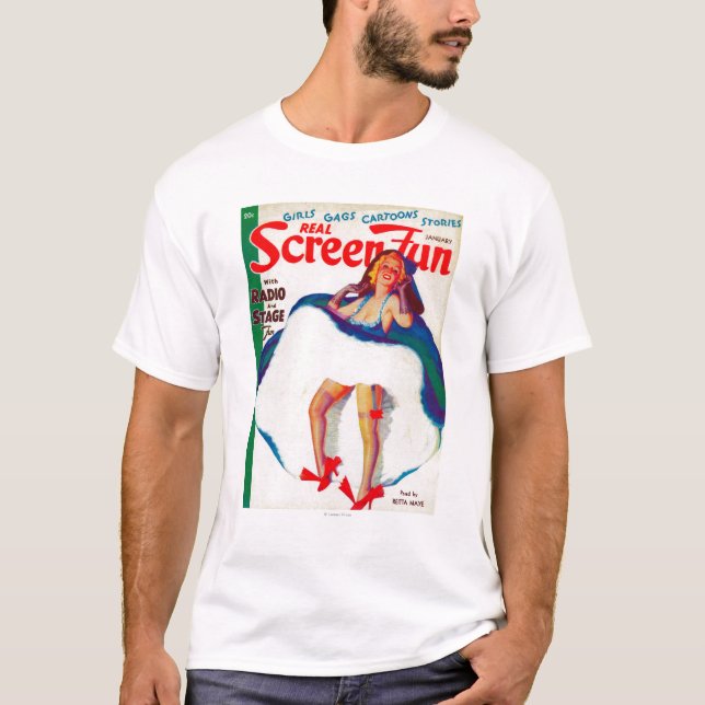 Camiseta Capa de revista real 3 do divertimento da tela (Frente)