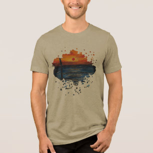 Camiseta Capa de telefone/ obra de arte feita à mão/ Pôr do