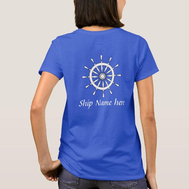 Camiseta Capa do navio com nome (traseiro) (Verso)
