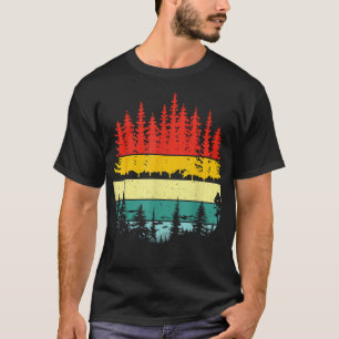 Camiseta Capa Florestal Retrô de Árvores Selvagens Exterior