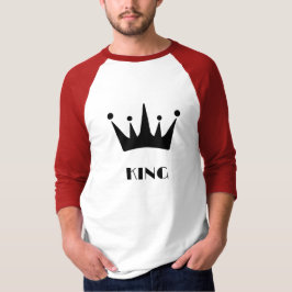 Camiseta Capa King Custom Text Crown Image Basic 3/4