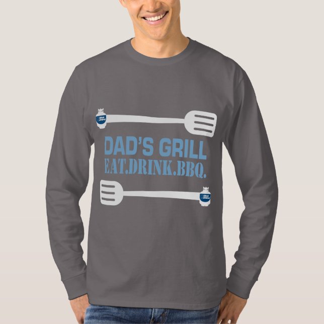 Camiseta Capa Longa Azul Rhino "Grill" (Frente)
