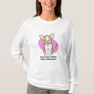Camiseta Capa longa da chihuahua bonito do cão dos desenho