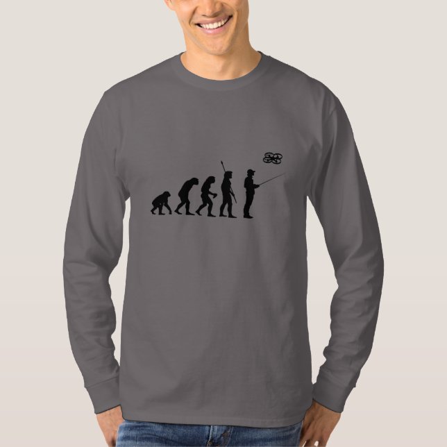 Camiseta Capa longa da evolução do zangão (Frente)