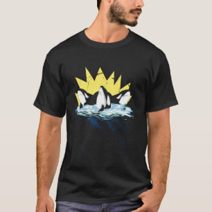 Camiseta Capa Longa Da Orca Do Oceano Baleeiro Assassino