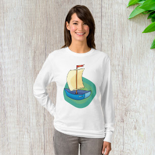 Camiseta Capa Longa De Boat Azul