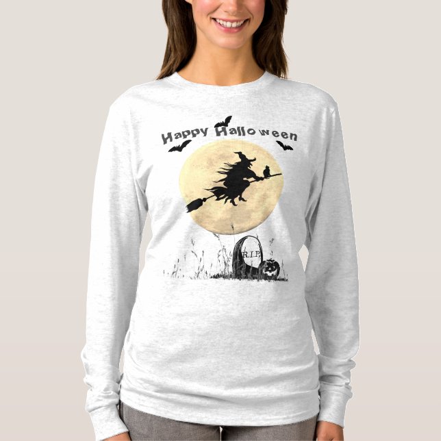 Camiseta Capa longa de Cinzas de Halloween (Frente)