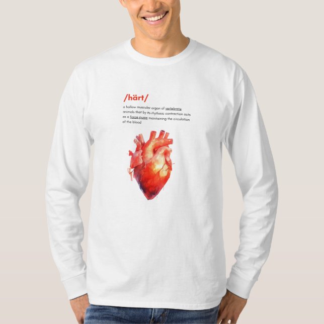 Camiseta Capa longa de definição de coração humano (Frente)