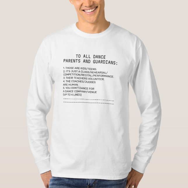 Camiseta Capa Longa de Maçã de Lembrete de Dança Unisex (Frente)