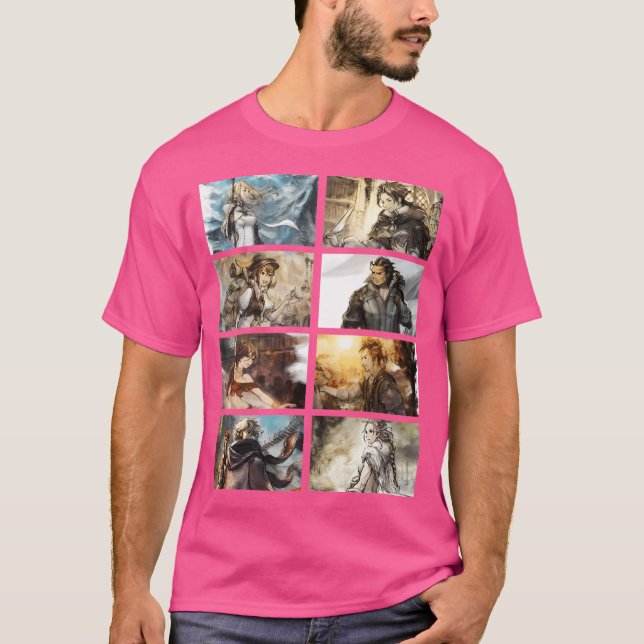 Camiseta Capa Octopath Traveler Baseball (Frente)