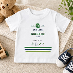 Camiseta Capa Personalizada de Escola de Ciência Verde Mari