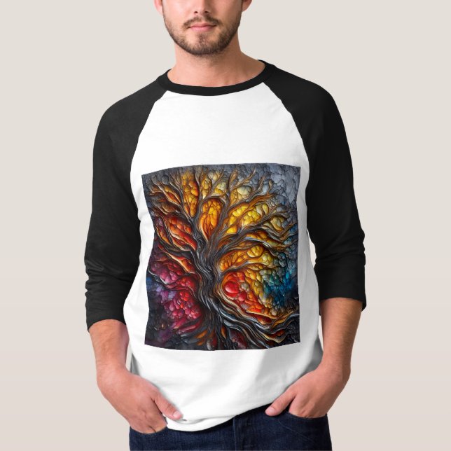 Camiseta Capa Raglan Tee Com Expressão De Arte -4 (Frente)