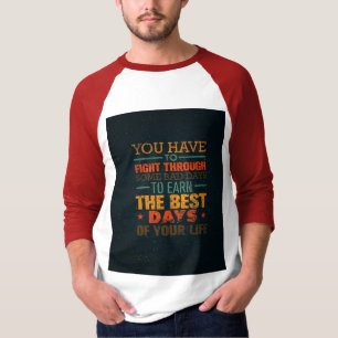 Camiseta Capa Rangal 3/4 de Homens Básicos